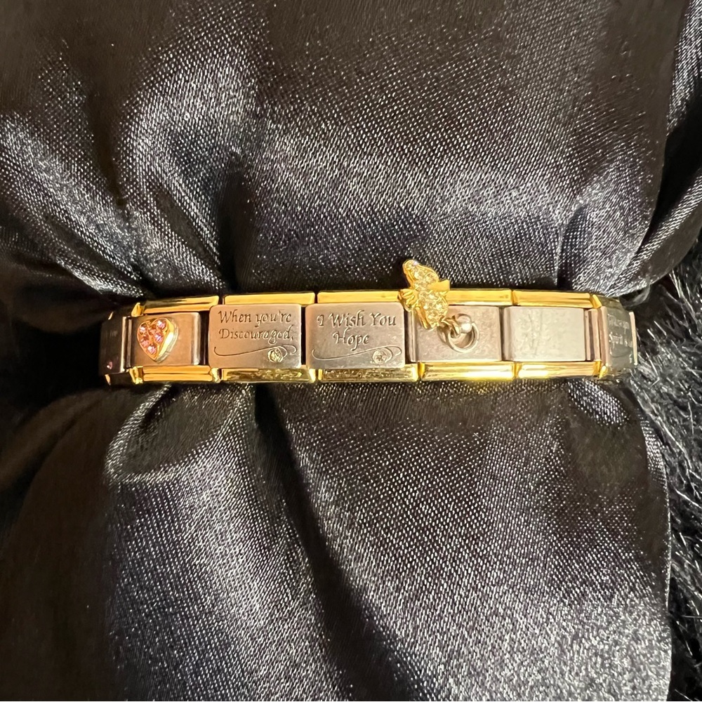 Charming  touches charm two tone bracelet